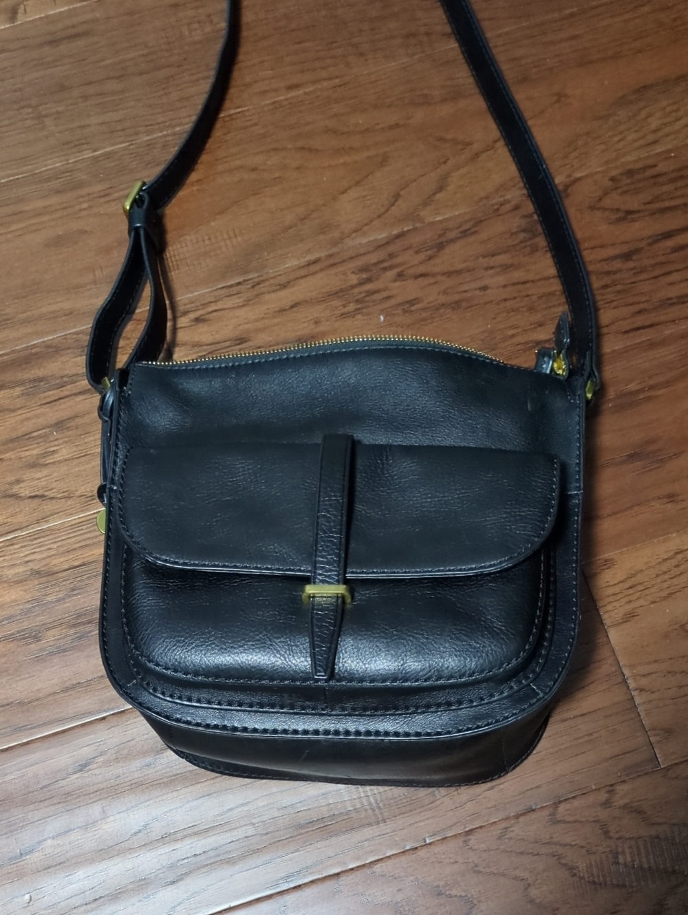 Fossil Black Leather Crossbody Bag